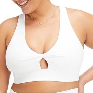 Fabletics Oasis Twist Sports Bra White Size 2X Cut Out Back Yoga Work Out Sporty